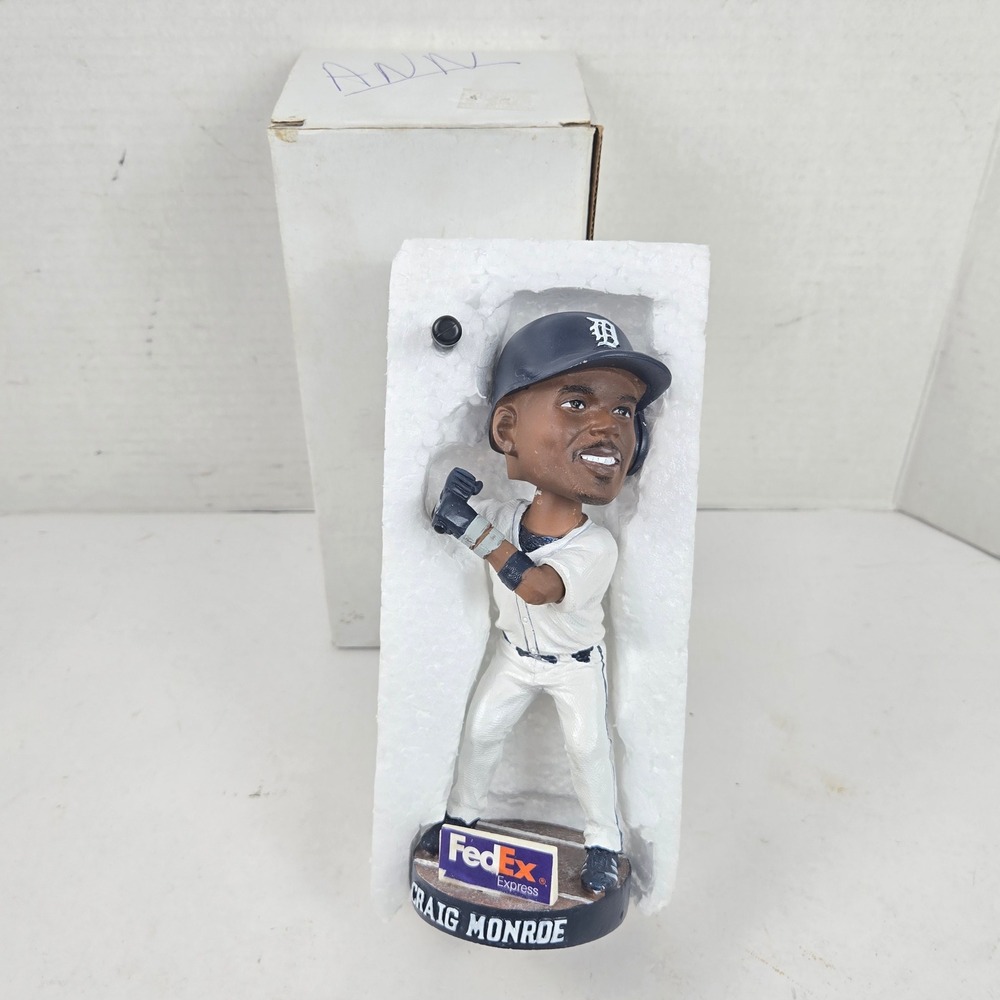 Detroit Tigers Craig Monroe Bobblehead FedEx Express Promo White Navy 7" Figure